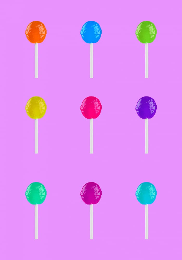 Lollipops Rainbow Grid by Athene Fritsch — canvas wall art