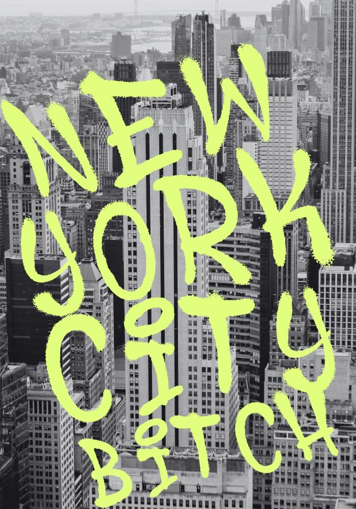 New York City Typography by Athene Fritsch — canvas wall art