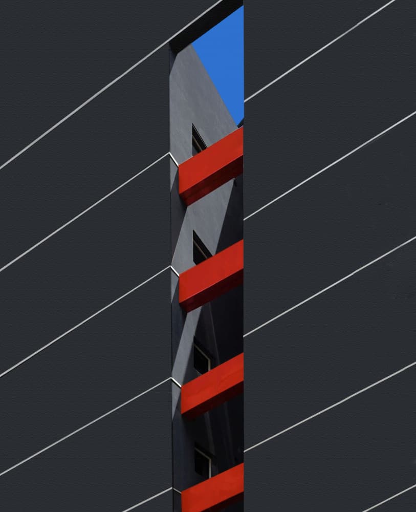 Modern Red Architecture by Arnon Orbach — canvas wall art