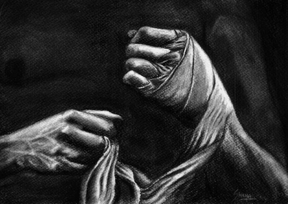 Wrapped Fighter Hands by Shreya Prasad — canvas wall art