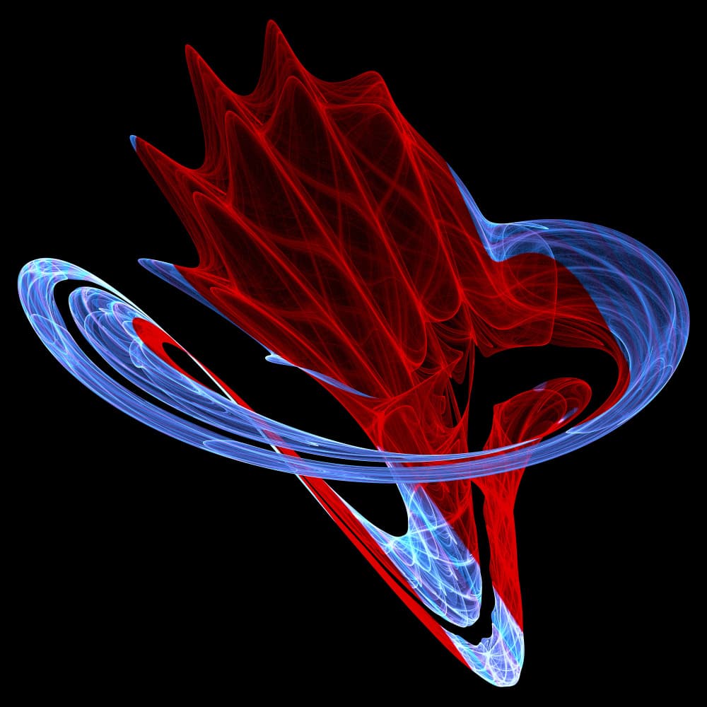 Dynamic Red Blue Swirl by Mystic Number — canvas wall art