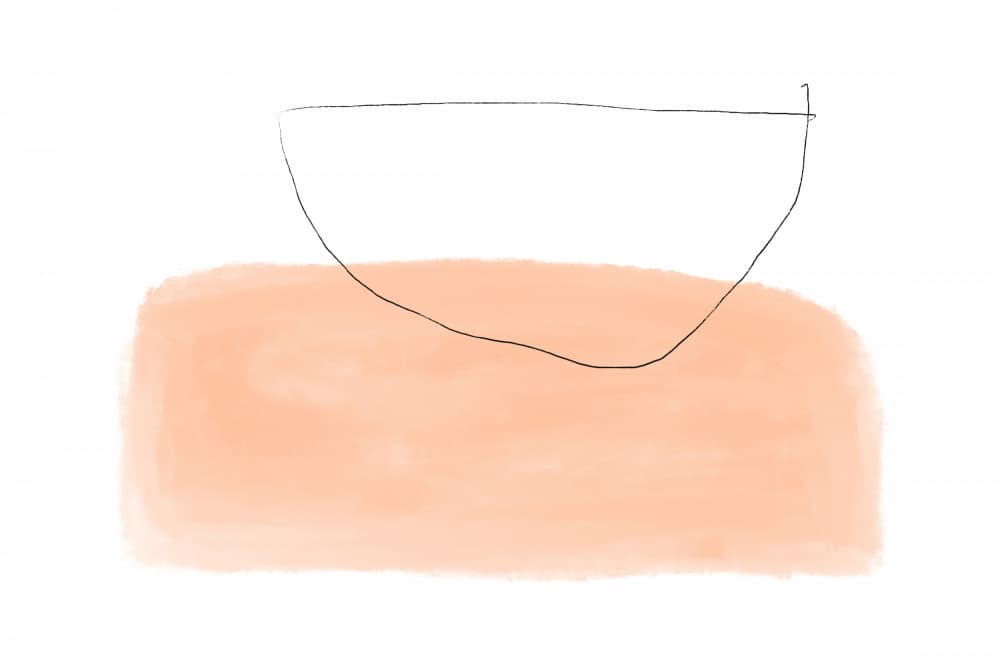 Bowl on Peach Canvas by uplusmestudio — canvas wall art