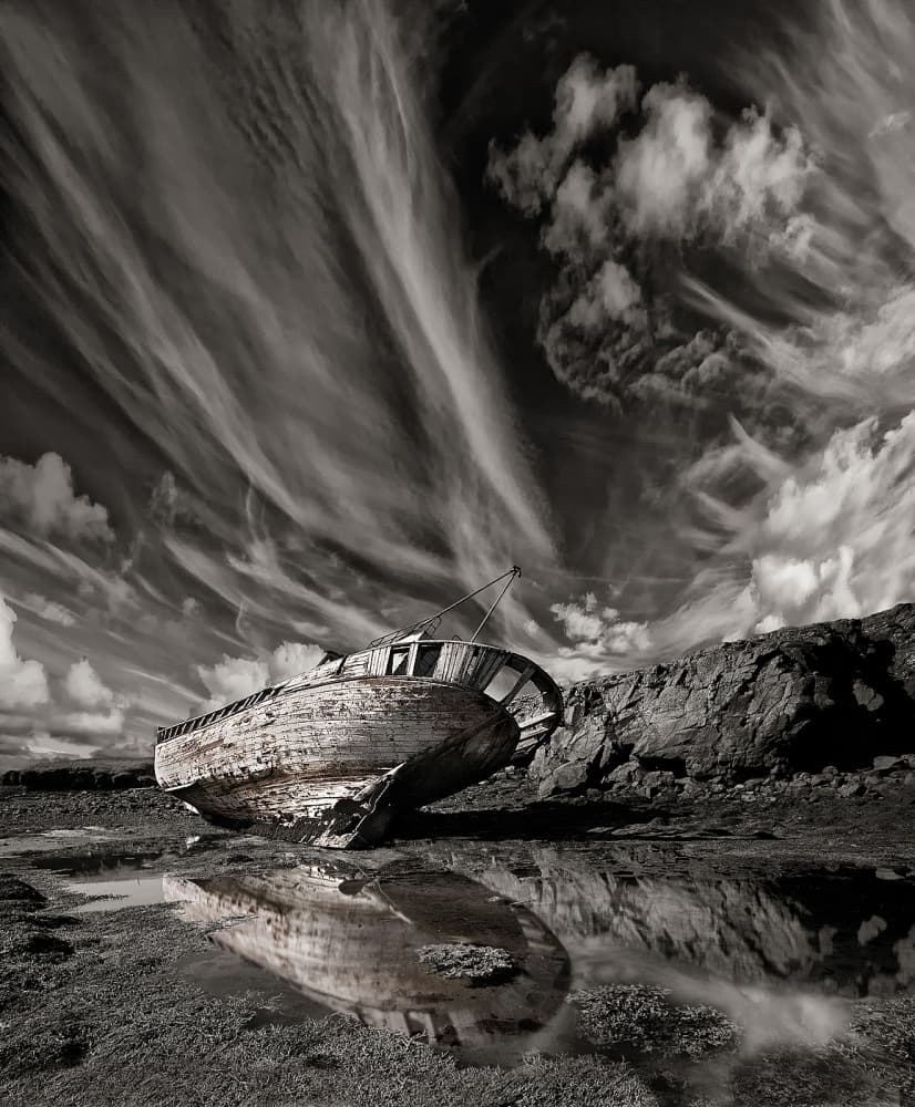 Weathered Boat Solitude by Þorsteinn H. Ingibergsson — canvas wall art