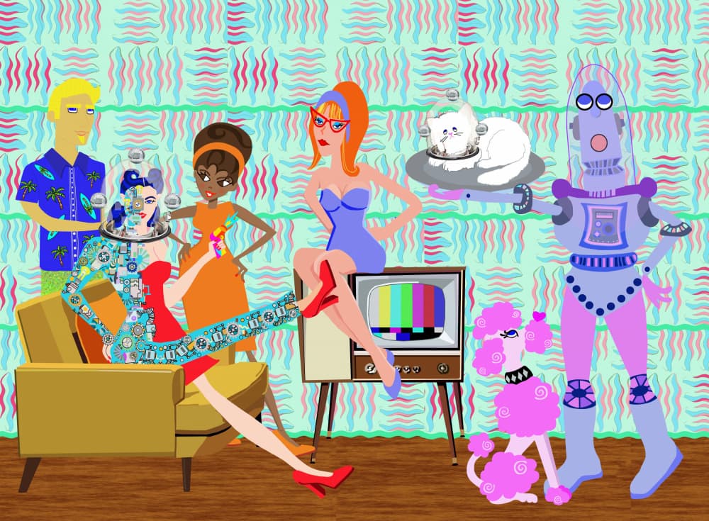 Retro Future Lounge by Lynnda Rakos — canvas wall art