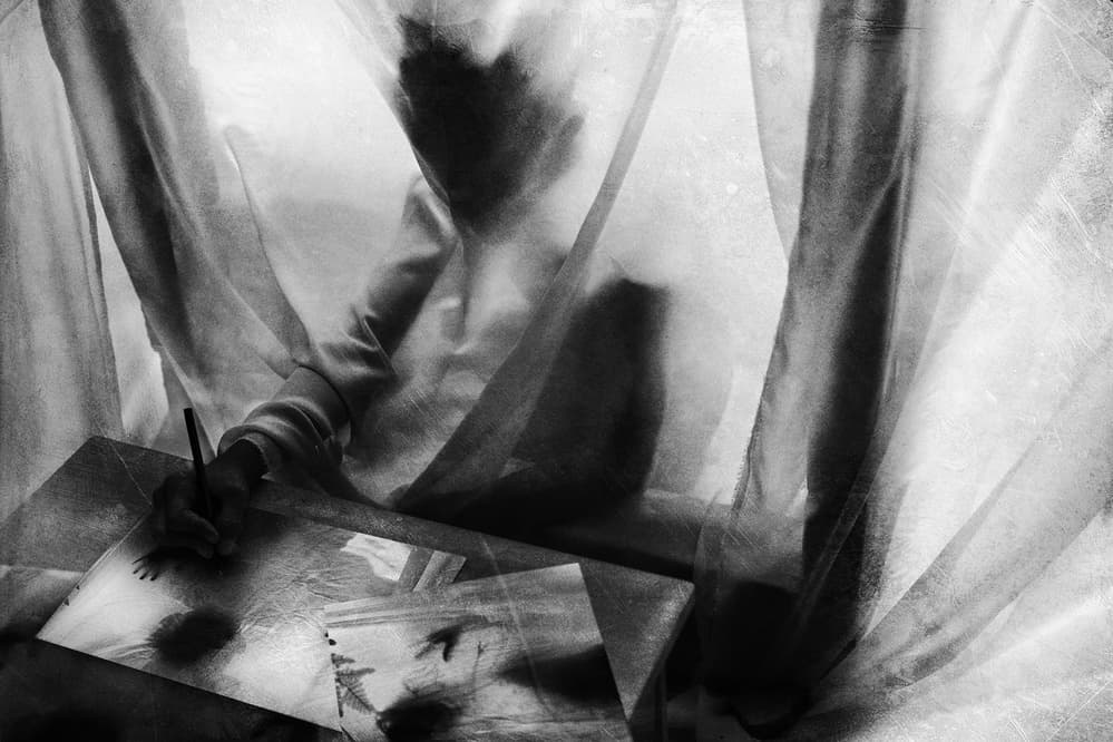 Shadowed Hand Drawing by Hari Sulistiawan — canvas wall art