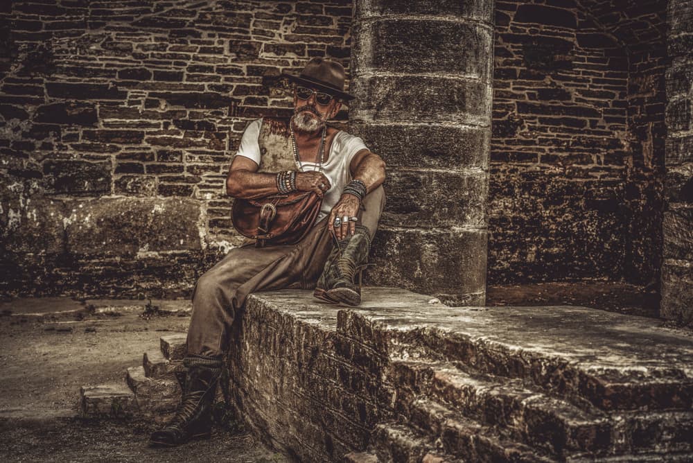 Rugged Man Ancient Ruins by gNo — canvas wall art