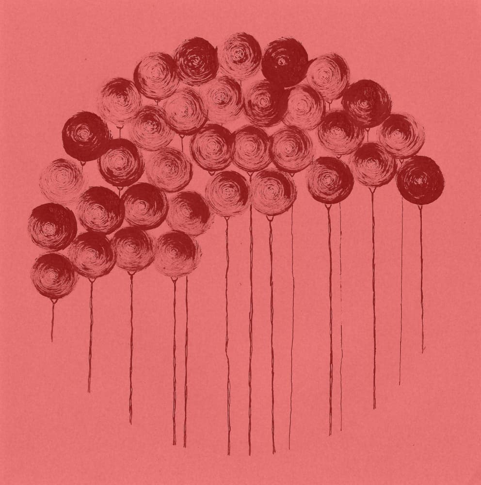 Crimson Lollipop Field by Santhosh ch — canvas wall art