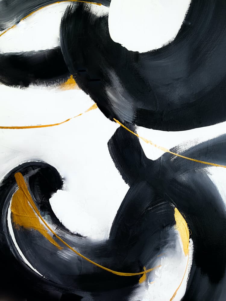 Dynamic Gold Strokes by Ejaaz Haniff — canvas wall art