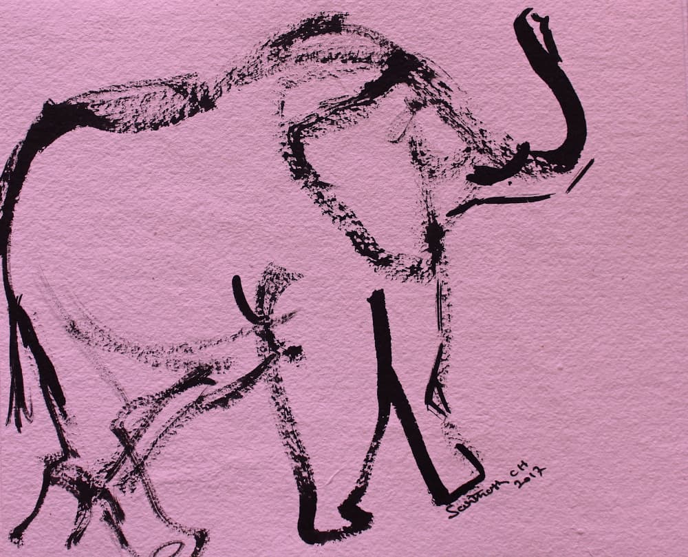 Abstract Pink Elephant by Santhosh ch — canvas wall art