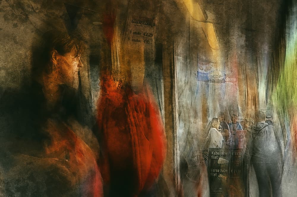 Blurred City Contemplation by Jan van der Linden — canvas wall art