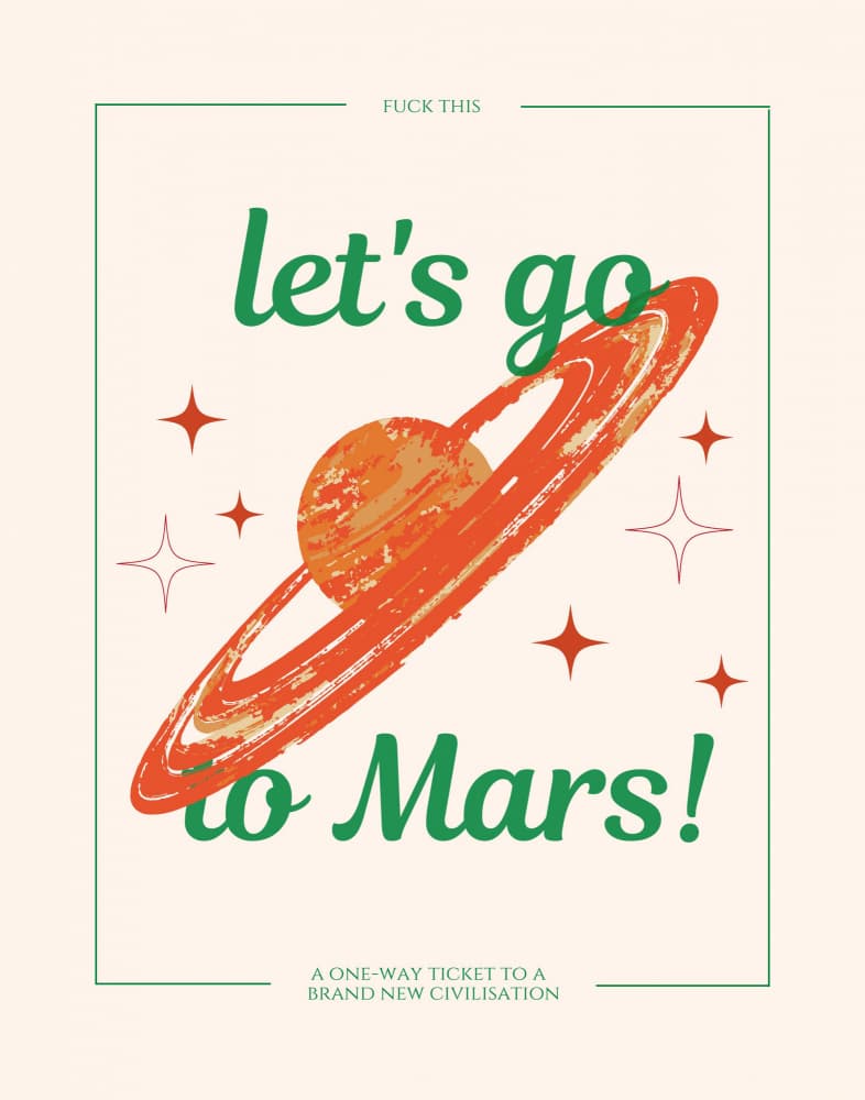 Let's Go To Mars by Nazma Khokhar — canvas wall art