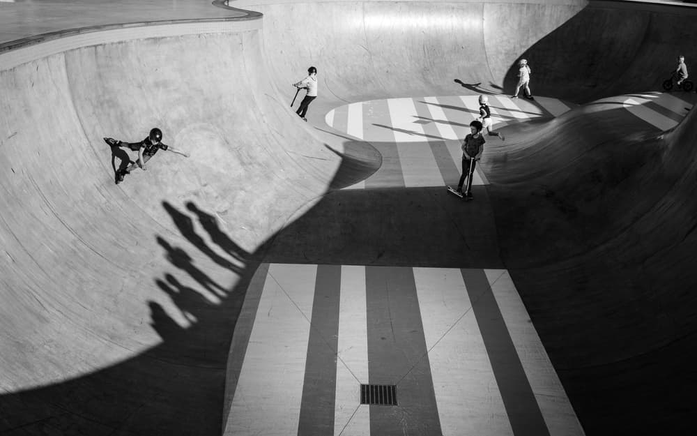 Skate Park Shadows by Gloria Salgado Gispert — canvas wall art