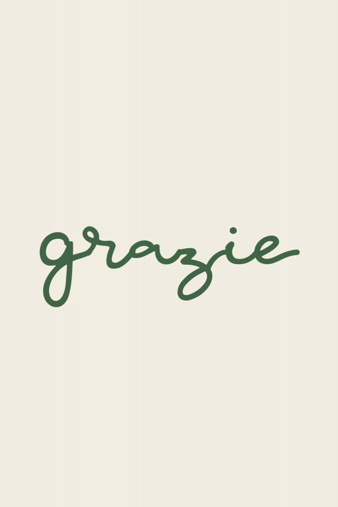 Green Grazie Script by Karen Menzenbach — canvas wall art