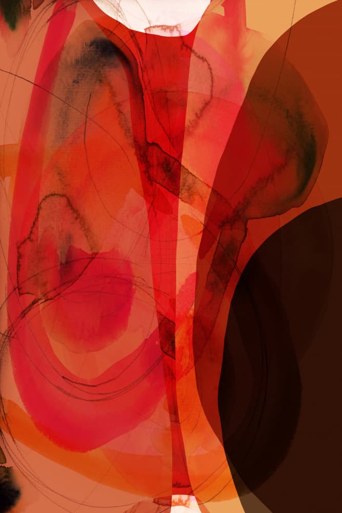 Orange Red Abstract Flow by cartissi — canvas wall art