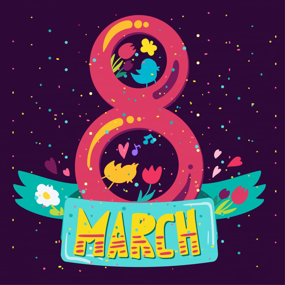 Joyful March Eight Celebration by Marika Barsrsind β canvas wall art
