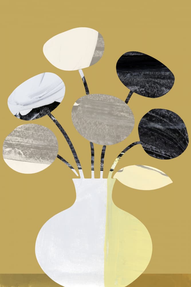 Abstract Floral Vase by casa cartissi — canvas wall art