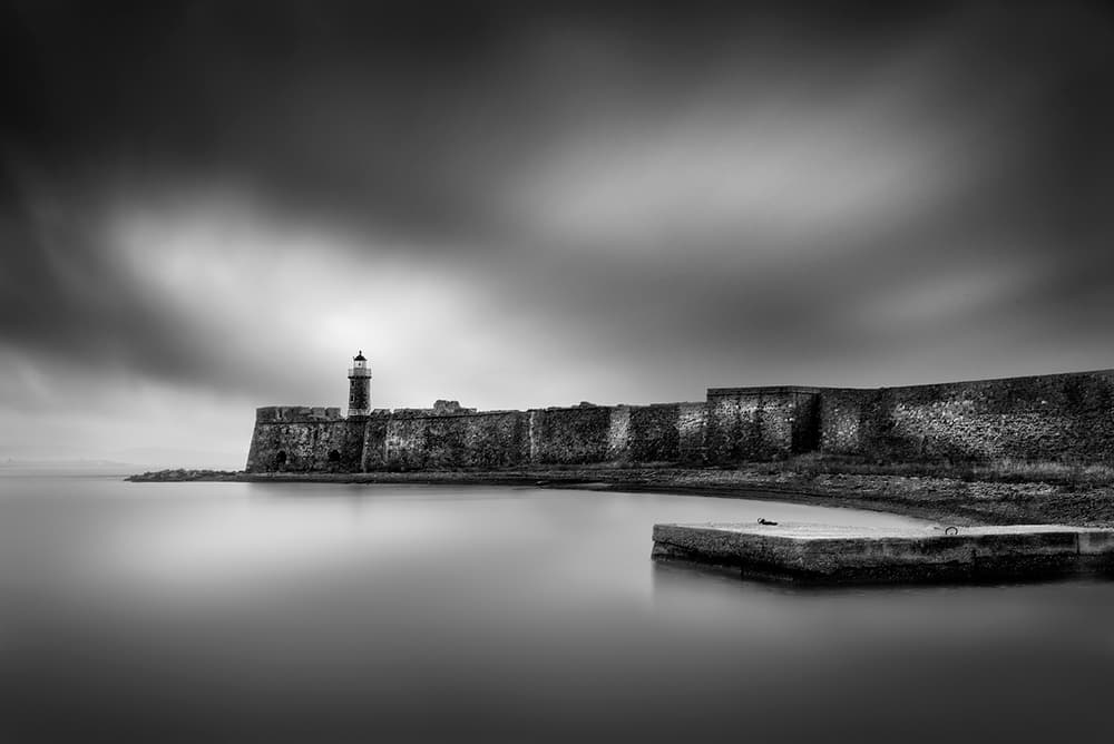 Moody Fortress Lighthouse by George Digalakis — canvas wall art