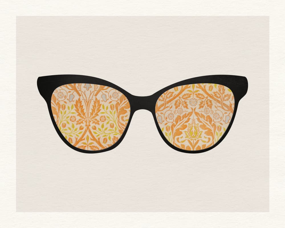 Retro Floral Sunglasses by Wild Violets — canvas wall art