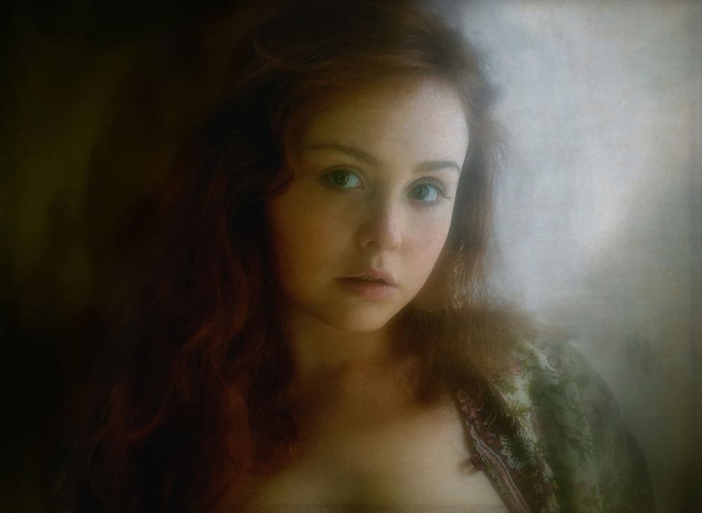 Dreamy Redhead Portrait by kenp — canvas wall art