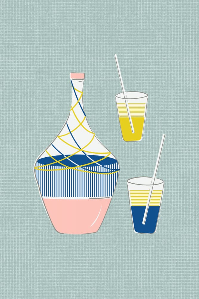 Refreshing Drinks Illustration by Alexandra Weise — canvas wall art