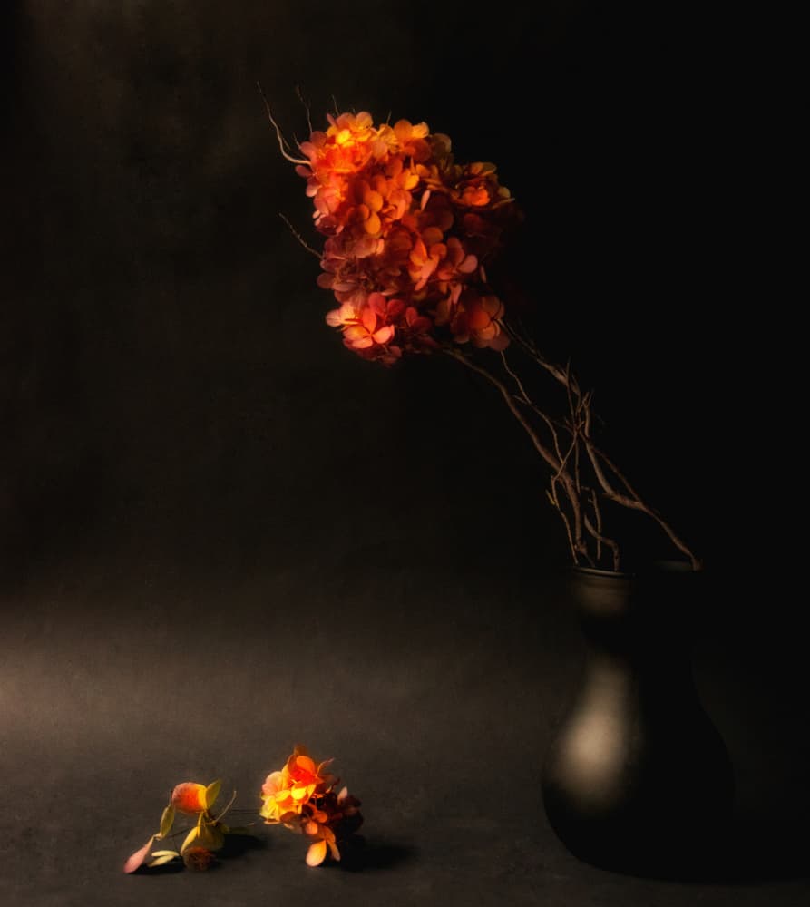 Moody Autumn Flowers by Ludmila Shumilova — canvas wall art
