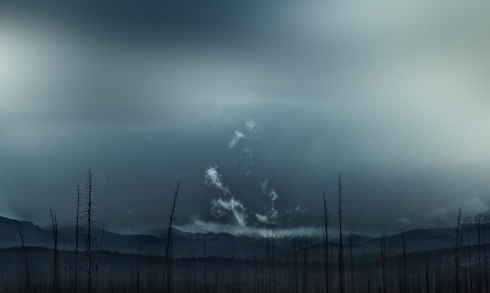 Moody Mountain Landscape by Yvette Depaepe — canvas wall art