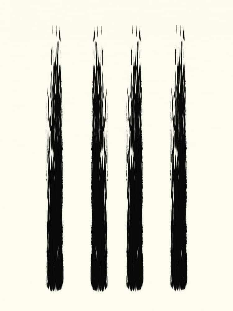 Four Abstract Black Lines by Josie George — canvas wall art