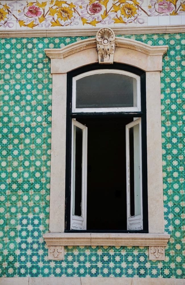 Green Azulejo Window by Del Mundo Imagery — canvas wall art