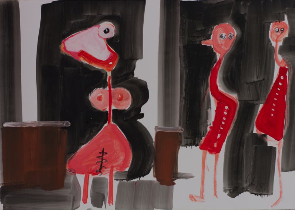 Odd Pink Creatures by Mr PETTO — canvas wall art