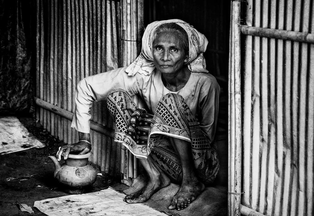 Elderly Woman Pensive Portrait by Joxe Inazio Kuesta Garmendia — canvas wall art