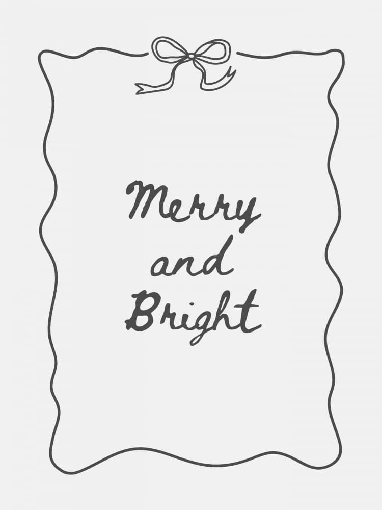 Merry And Bright Script by Jolly and Dash — canvas wall art