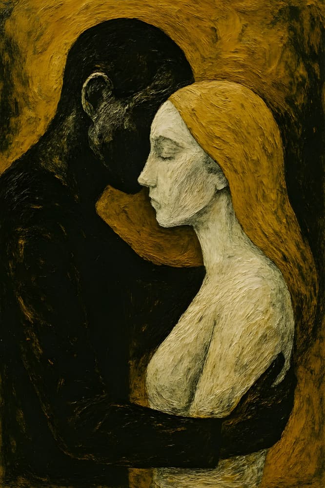 Golden Embrace by HUGO — canvas wall art