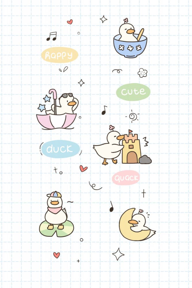Cute Happy Ducks by Xuan Thai — canvas wall art