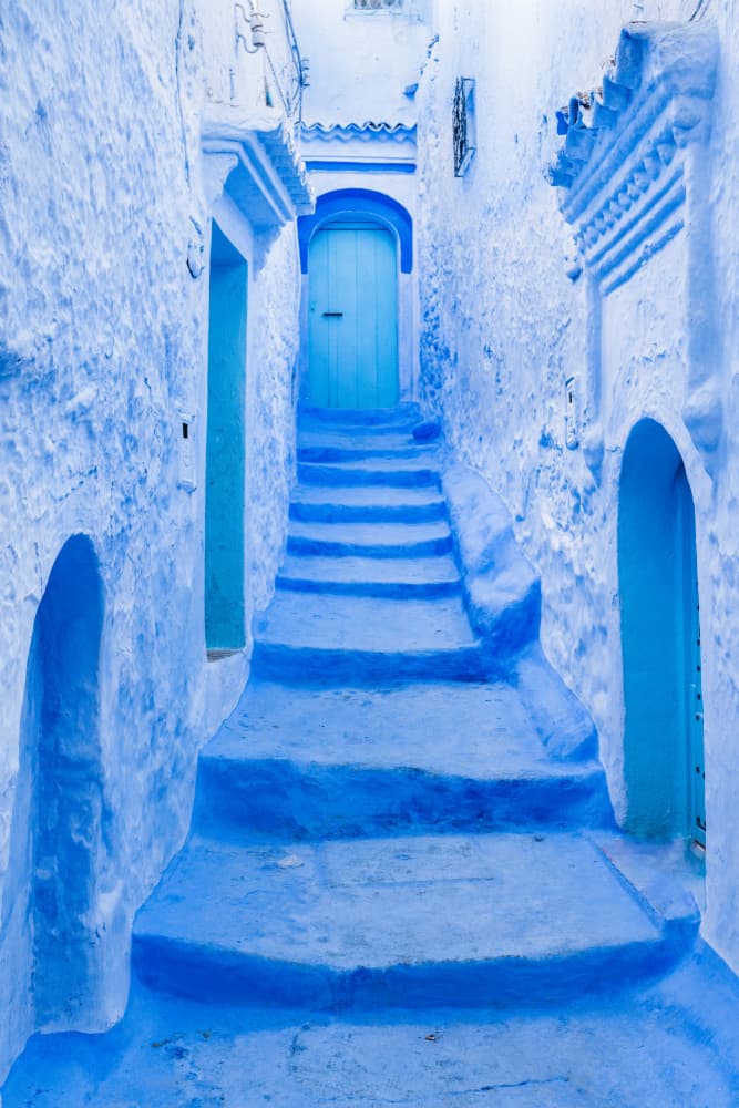 Chefchaouen Blue Steps by Photolovers — canvas wall art