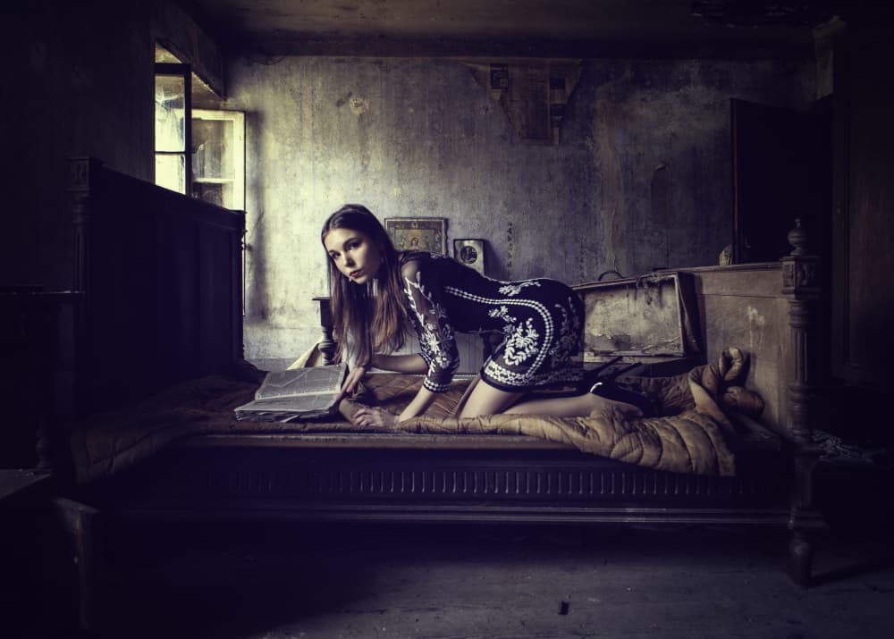 Mystery Woman Abandoned Room by Georgios Bero — canvas wall art