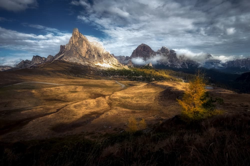 Golden Alpine Valley by Martin Morávek — canvas wall art