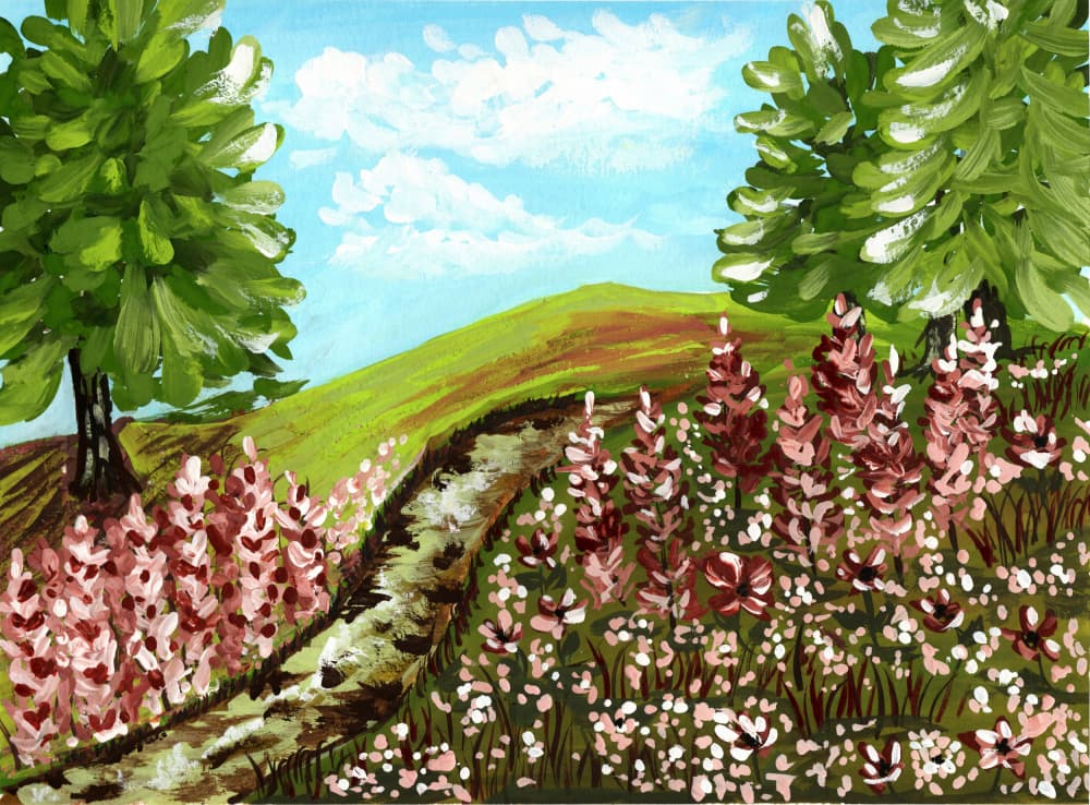 Winding Flower Trail by Jasmine Goodwin — canvas wall art