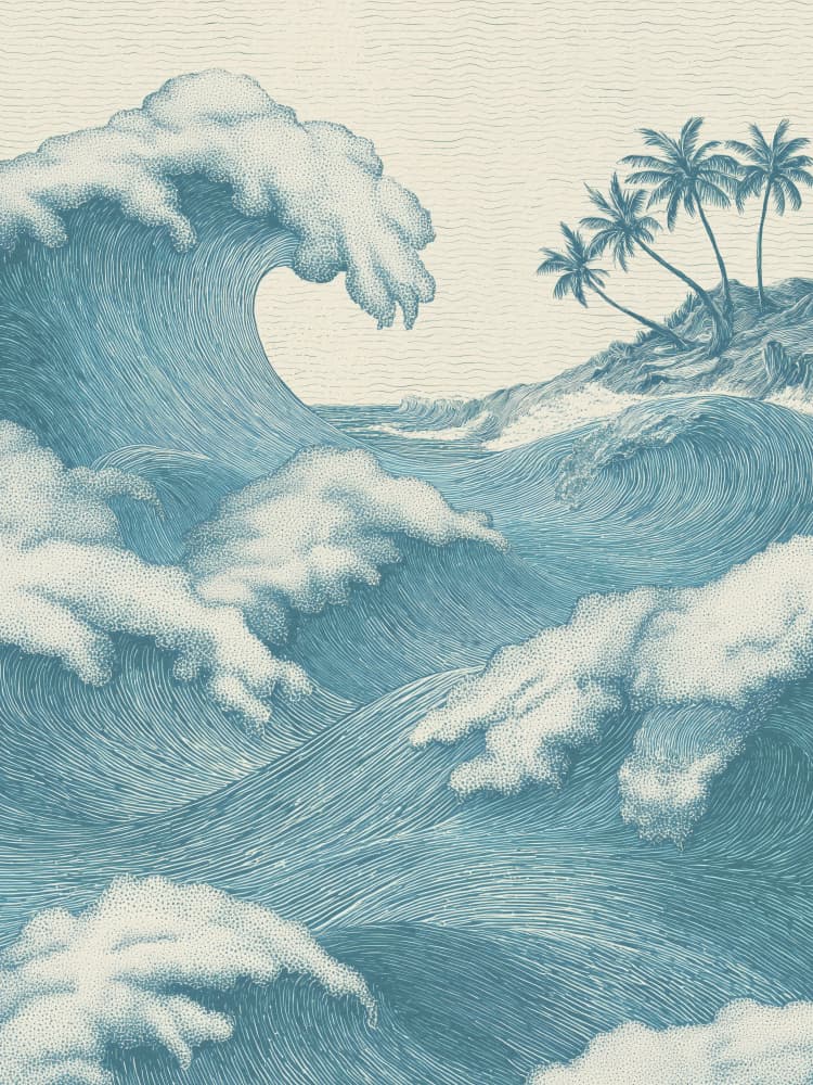 Crashing Tropical Waves by Andreas Magnusson — canvas wall art