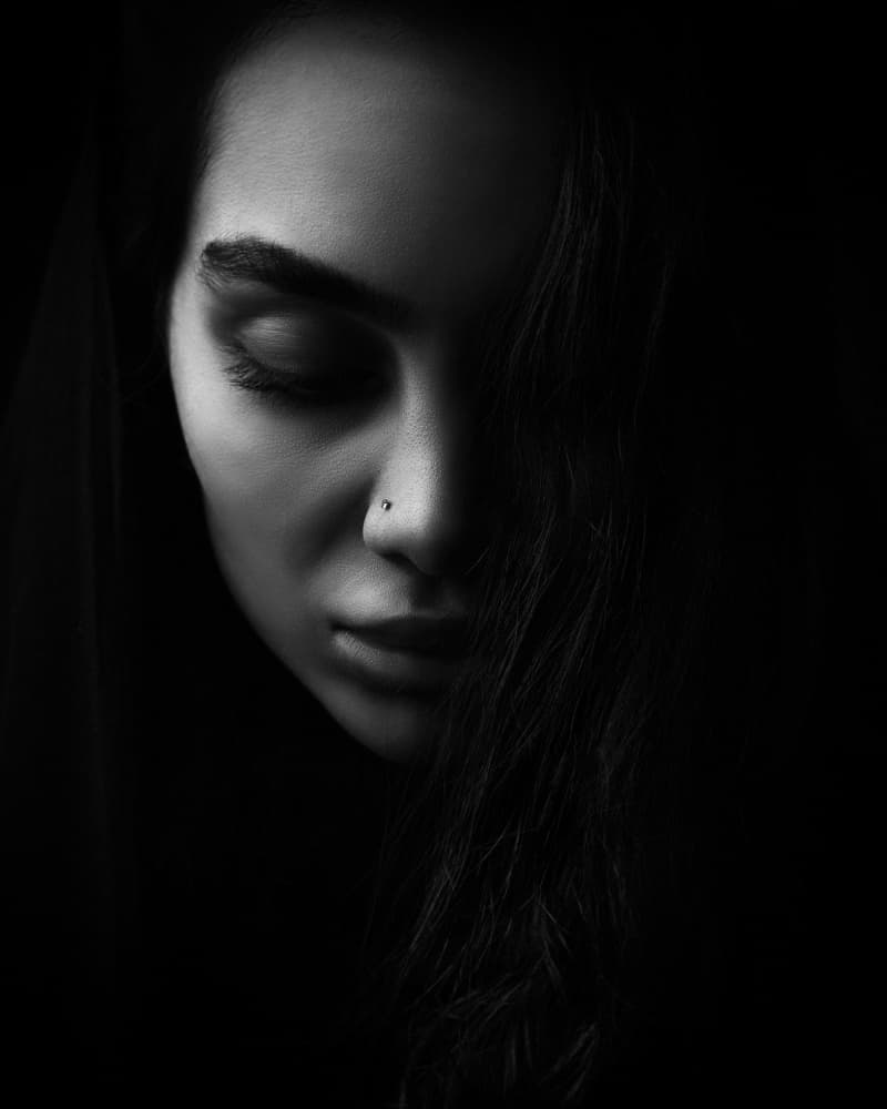 Thoughtful Dark Beauty by Mehdi Mokhtari — canvas wall art