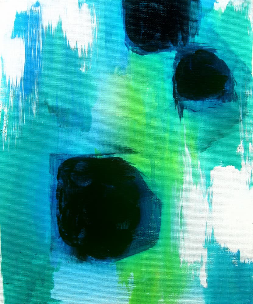 Vibrant Blue Green Abstract by Christine Lindstrom — canvas wall art