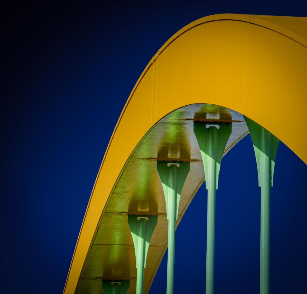 Yellow Arch Blue Sky by Stephan Rückert — canvas wall art
