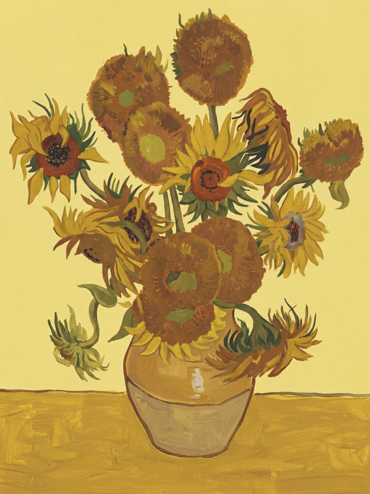 Golden Sunflowers In Vase by Andreas Magnusson — canvas wall art