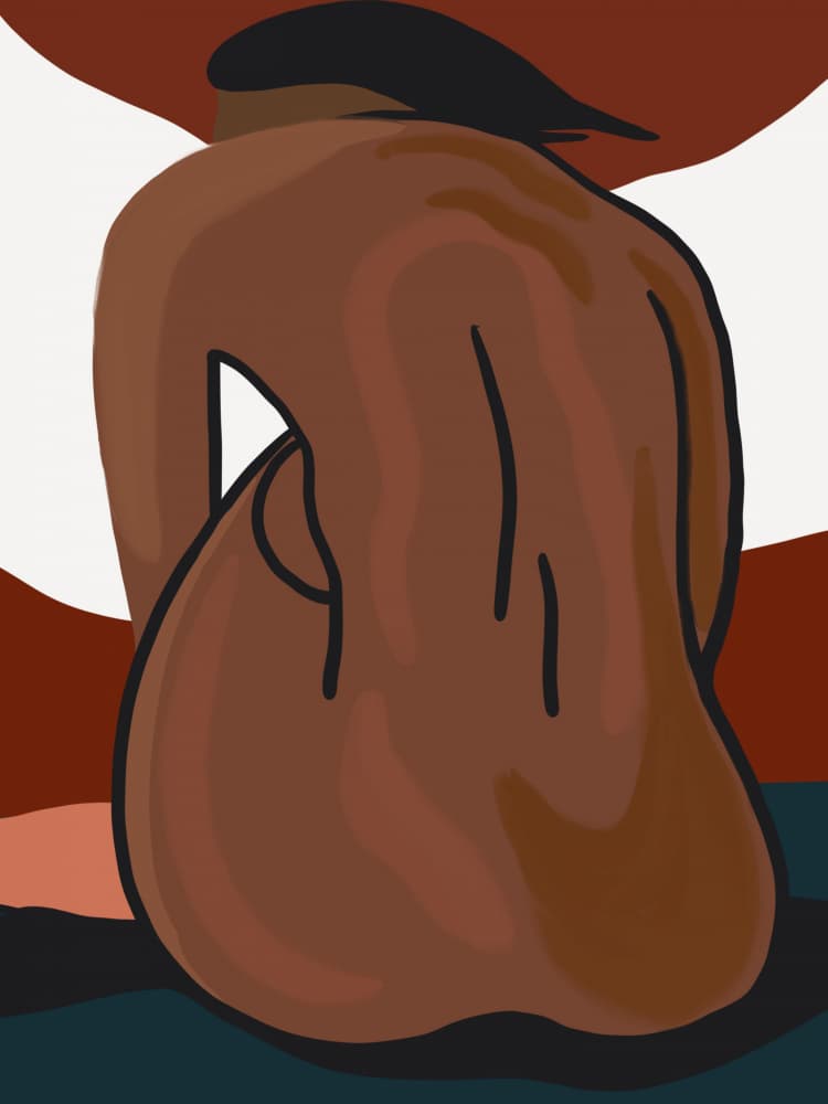 Seated Female Form by Little Dean — canvas wall art