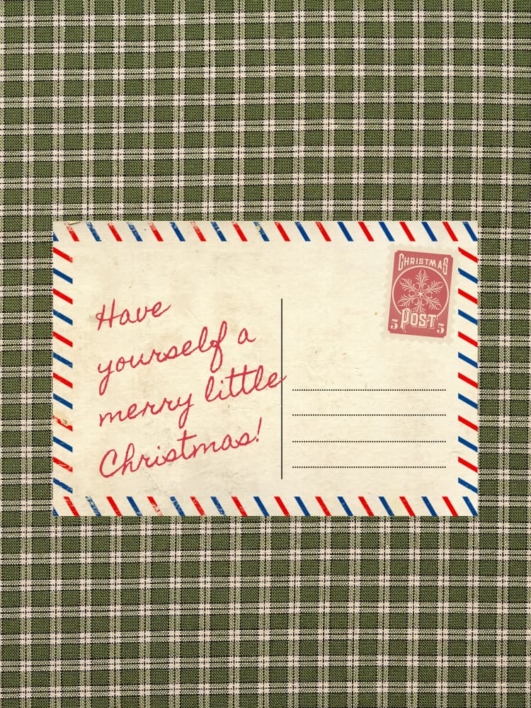 Vintage Christmas Postcard by Jolly and Dash — canvas wall art