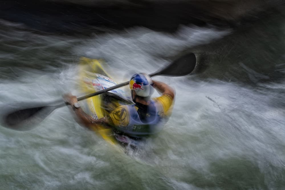 Dynamic Kayak Action by Milan Malovrh — canvas wall art