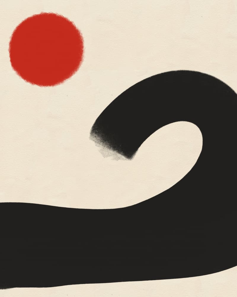 Red Sun Black Wave by Deepthi s — canvas wall art
