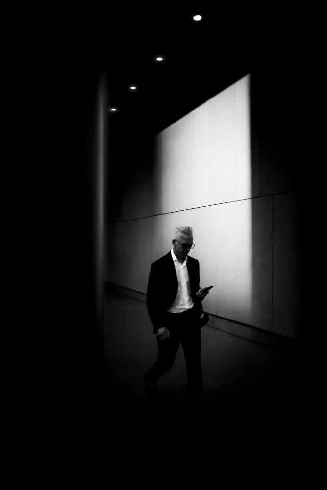 Man In Dramatic Light by Tony Xu — canvas wall art