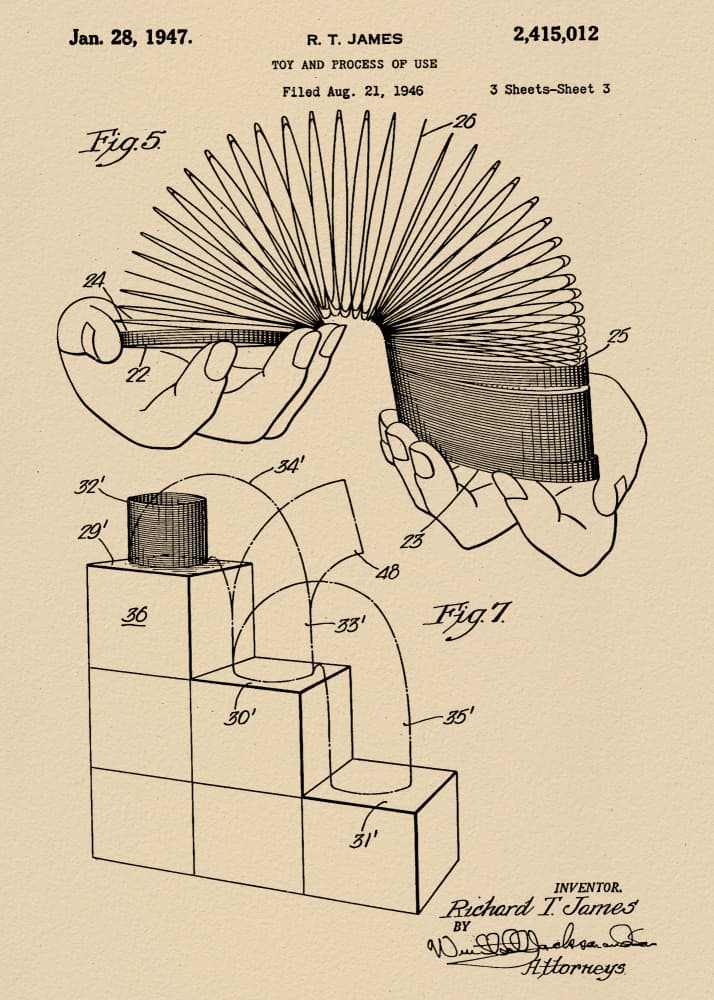 Coiled Spring Toy Patent by Andreas Magnusson — canvas wall art