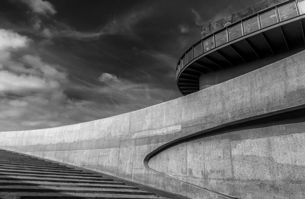 Dramatic Concrete Curves by Liliane Lathouwers — canvas wall art