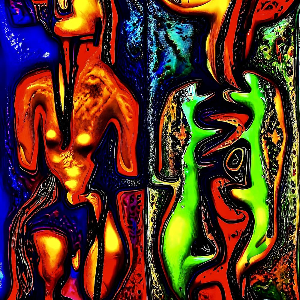 Vibrant Abstract Figures by mnemonixART — canvas wall art
